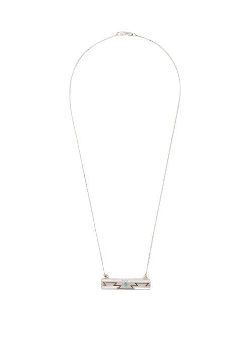 Matchesfashion.com Dineh - Cedar Turquoise & Sterling Silver Bar Necklace - Mens - Silver