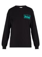 Matchesfashion.com Aries - Logo Cotton T Shirt - Mens - Black