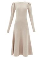 Gabriela Hearst - Hannah Puffed-sleeve Wool-blend Dress - Womens - Light Beige