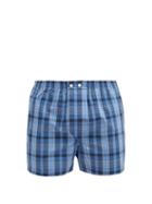 Matchesfashion.com Derek Rose - Nelson Checked Cotton-poplin Boxer Shorts - Mens - Blue Multi
