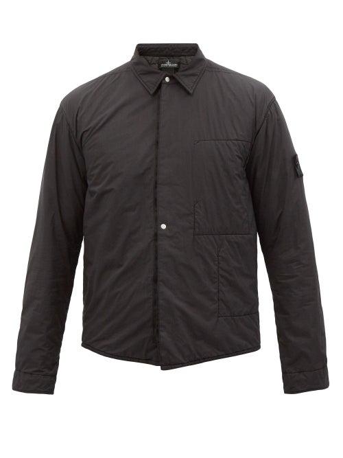 Stone Island Shadow Project - Logo-patch Padded Nylon-shell Overshirt - Mens - Black