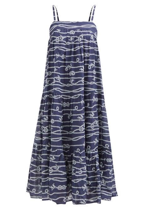 Max Mara Beachwear - Potus Dress - Womens - Navy Print