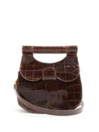 Matchesfashion.com Staud - Madeline Crocodile Effect Leather Bag - Womens - Dark Brown
