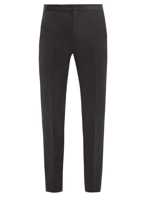 Matchesfashion.com Givenchy - Satin-waist Wool-blend Twill Trousers - Mens - Black