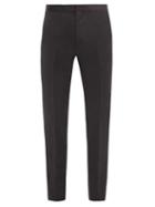 Matchesfashion.com Givenchy - Satin-waist Wool-blend Twill Trousers - Mens - Black