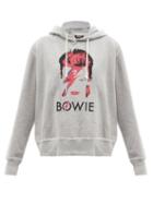 Junya Watanabe - Bowie-print Cotton-jersey Hooded Sweatshirt - Womens - Grey