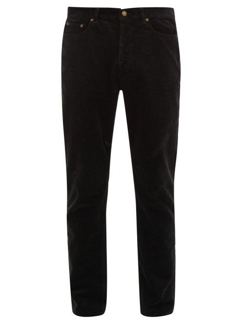 Matchesfashion.com Saint Laurent - Straight Leg Cotton Corduroy Trousers - Mens - Black