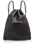 Balenciaga Logo-print Leather Drawstring Backpack