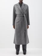 Nili Lotan - Clemence Herringbone Wool Wrap Coat - Womens - Charcoal