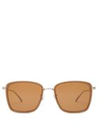 Matchesfashion.com Bottega Veneta - Square Metal Sunglasses - Womens - Brown