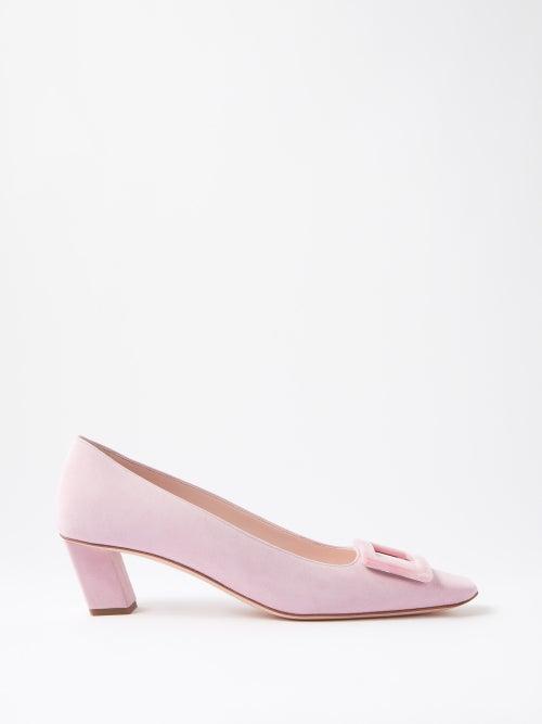 Roger Vivier - Belle 45 Suede Pumps - Womens - Pink