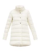 Matchesfashion.com Herno - Quilted Silk Blend Down Coat - Womens - White