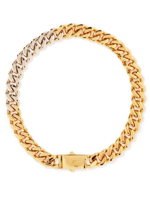 Saint Laurent - Bi-colour Curb-link Choker - Womens - Gold Multi