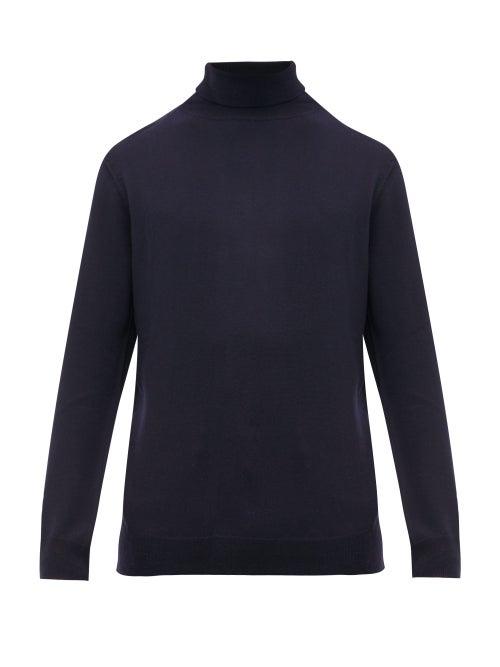 Matchesfashion.com A.p.c. - Roll Neck Merino Wool Sweater - Mens - Navy