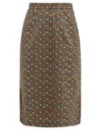 Matchesfashion.com Batsheva - Strawberry Print Cotton Midi Skirt - Womens - Multi