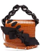 Matchesfashion.com Marques'almeida - Crocodile Embossed Leather Cross Body Bag - Womens - Brown Multi