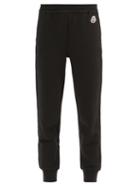 Matchesfashion.com Moncler - Logo-appliqu Cotton-blend Track Pants - Womens - Black