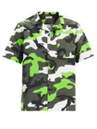 Matchesfashion.com Valentino - Camouflage-print Bowling Shirt - Mens - Green Multi