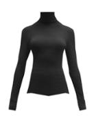 Matchesfashion.com Bottega Veneta - Roll Neck Chevron Stretch Knit Sweater - Womens - Black