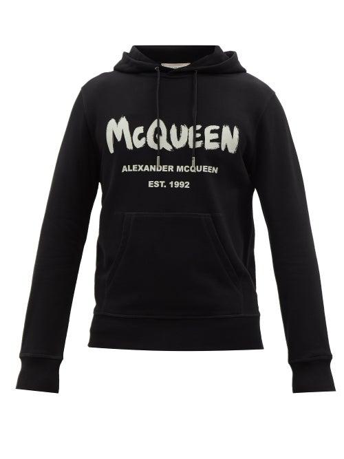 Alexander Mcqueen - Logo-print Cotton-jersey Hooded Sweatshirt - Mens - Black