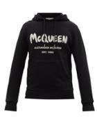 Alexander Mcqueen - Logo-print Cotton-jersey Hooded Sweatshirt - Mens - Black