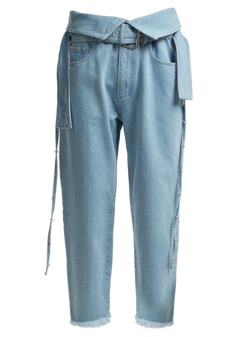 Matchesfashion.com Marques'almeida - Belt Waisted Denim Trousers - Womens - Light Blue