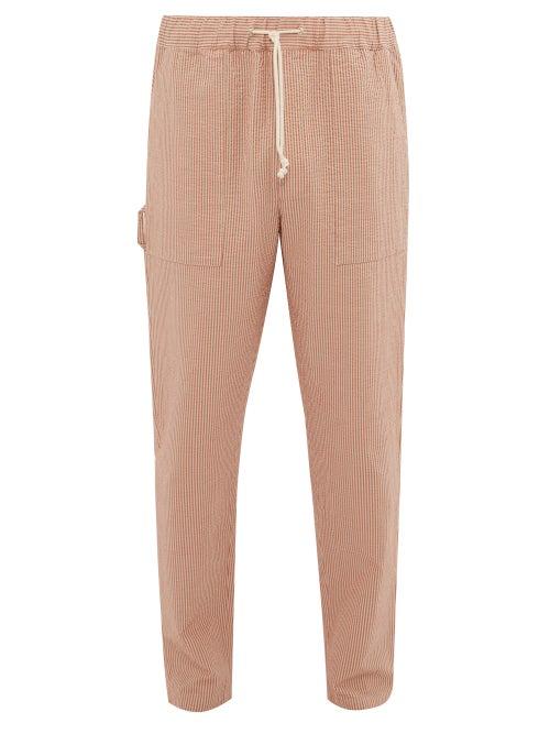 Matchesfashion.com Arj - Timothee Striped Seersucker Trousers - Mens - Beige Multi