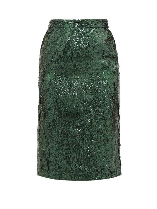 Matchesfashion.com No. 21 - Sequinned Pencil Skirt - Womens - Green