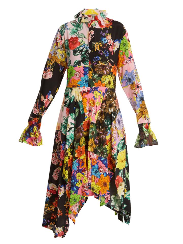 Preen By Thornton Bregazzi Nora Floral-print Silk Dress