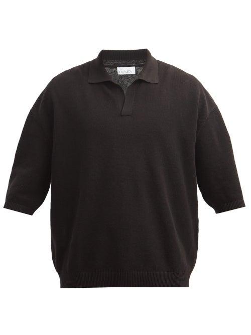 Matchesfashion.com Raey - V-neck Linen-blend Polo Sweater - Mens - Black