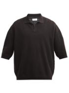 Matchesfashion.com Raey - V-neck Linen-blend Polo Sweater - Mens - Black