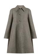 Rochas Hound's-tooth Checked Wool-blend Coat