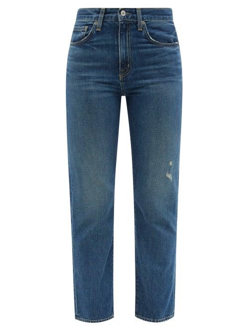 Nili Lotan - Distressed Straight-leg Jeans - Womens - Denim