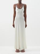 Chlo - Crochet-trim Ribbed Cutout Wool-blend Dress - Womens - Cream