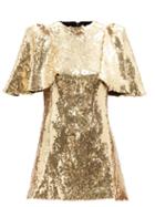 The Vampire's Wife - The Mini Night Tremors Sequinned Mini Dress - Womens - Gold