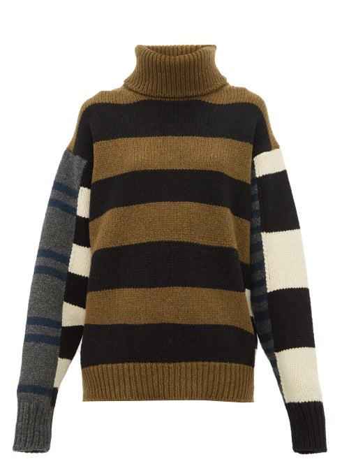Matchesfashion.com Colville - Roll Neck Striped Wool Sweater - Womens - Blue Multi