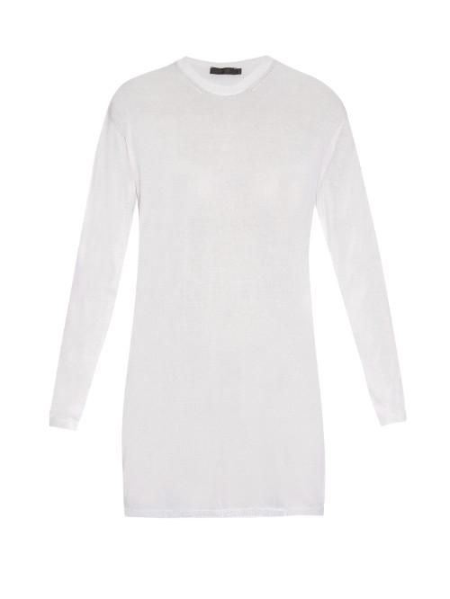 Calvin Klein Collection Baber Long-sleeved Cotton-blend Jersey Top