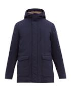 Matchesfashion.com Herno - Technical Feather Filled Hooded Jacket - Mens - Navy