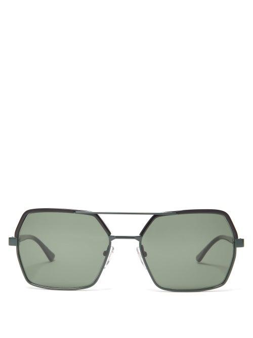 Matchesfashion.com Marni - Aviator Metal Sunglasses - Womens - Black