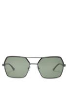 Matchesfashion.com Marni - Aviator Metal Sunglasses - Womens - Black