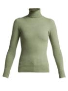 Matchesfashion.com Joostricot - Peachskin Roll Neck Cotton Blend Sweater - Womens - Khaki