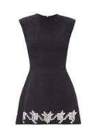 Matchesfashion.com David Koma - Crystal-embellished Wool-blend Tweed Mini Dress - Womens - Black