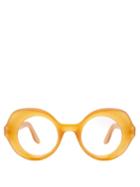 Lapima - Charlotte Round Acetate Glasses - Womens - Dark Yellow