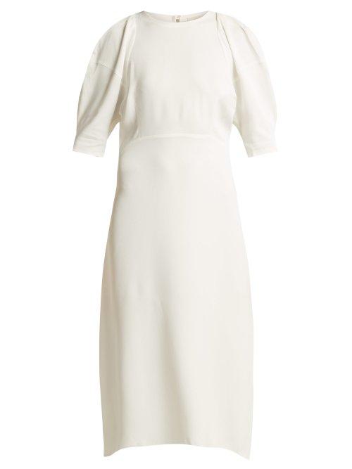 Matchesfashion.com Khaite - Cynthia Puffed Sleeve Midi Dress - Womens - Ivory