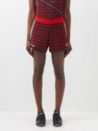 Adidas X Wales Bonner - Logo-embroidered Jacquard-knit Shorts - Womens - Red Multi