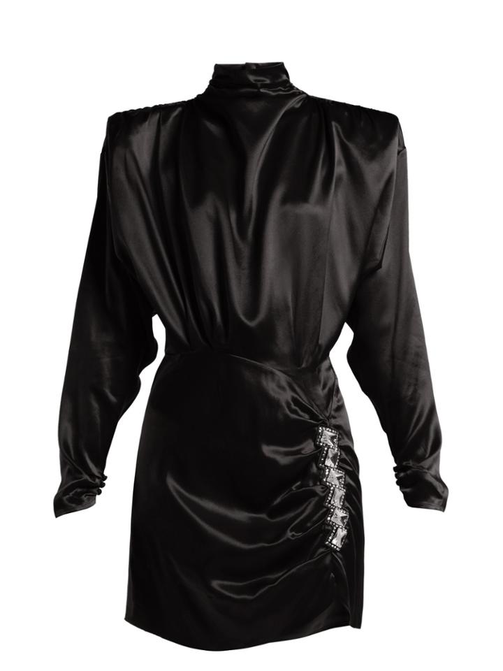 Alessandra Rich Crystal-embellished Silk-satin Mini Dress