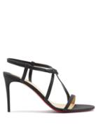 Matchesfashion.com Christian Louboutin - Selima Glittered-leather Sandals - Womens - Black