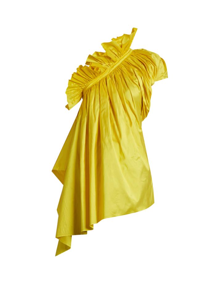 Marques'almeida Asymmetric Silk-taffeta Top