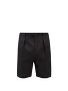 Saint Laurent - Rose-jacquard Wool-blend Hopsack Shorts - Mens - Black