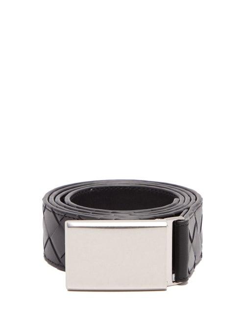 Matchesfashion.com Bottega Veneta - Intrecciato-leather Belt - Mens - Black